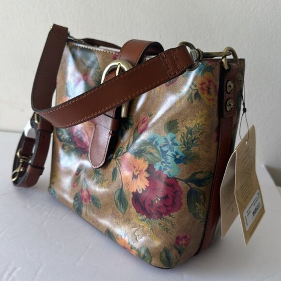 Patricia Nash Irving Bucket Handbag Leath Distressed Vintage Victorian Garden - Picture 12 of 16